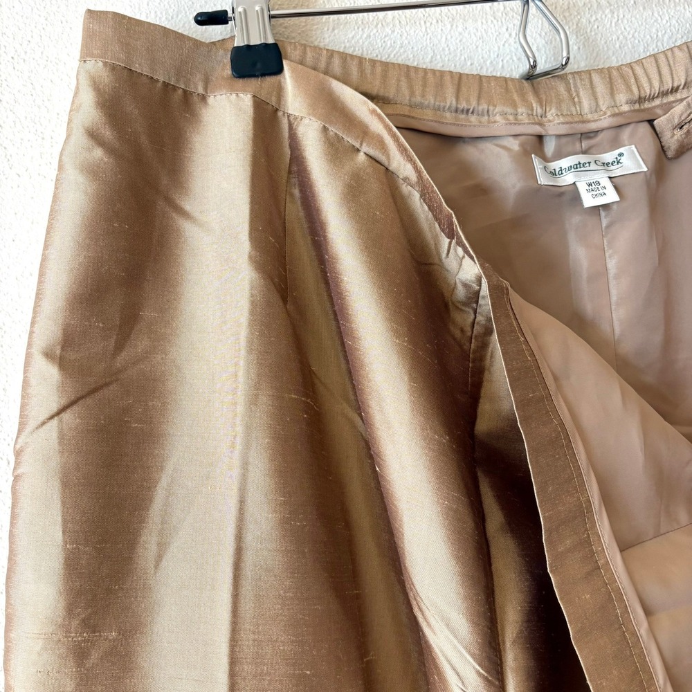 New Coldwater Creek 100% Silk Dupioni Ankle Pants Size 18W Lined NWT Chic Dressy - Picture 6 of 9